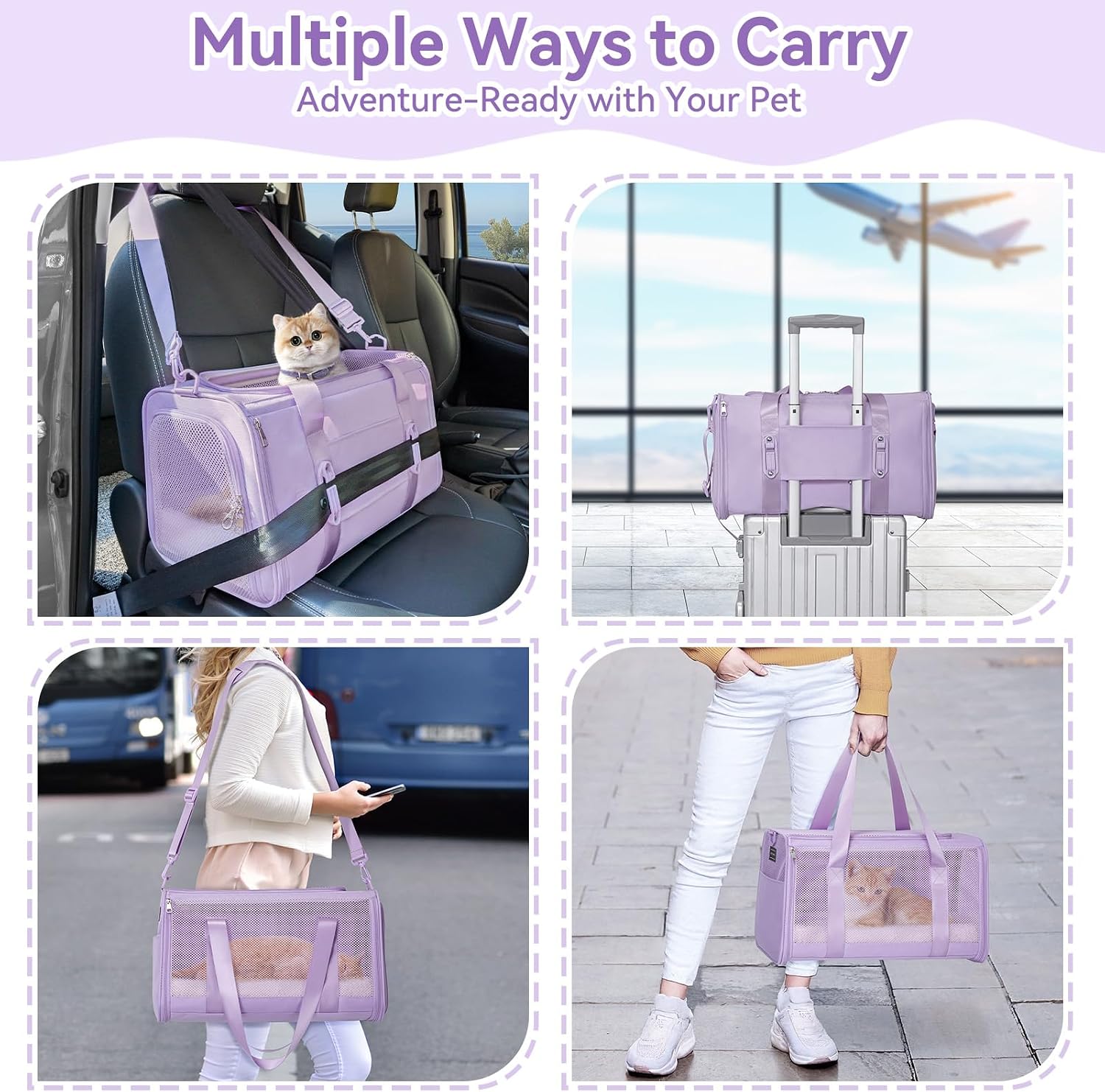 PETSFIT Cat Carrier Soft with Patented Safety Buckles, Safe for Car Travel - Image 8