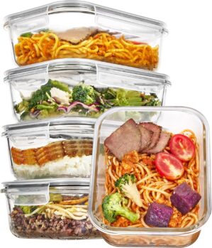 Vtopmart 5 Pack 35oz Glass Food Sto...