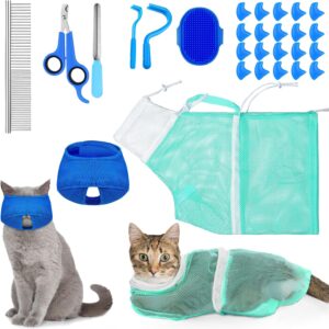 9 Pcs Cat Bathing Bag Set Cat Showe...