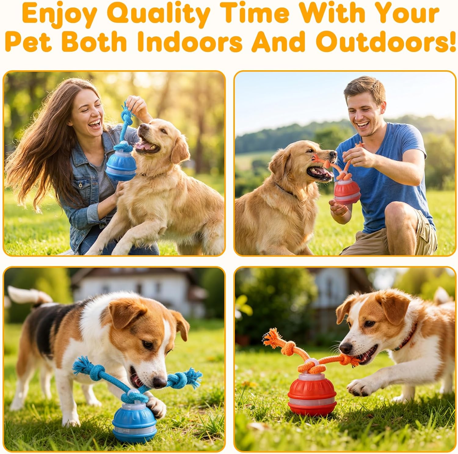 2PCS Zealburst Dog Toy, Interactive Dog Toys, 2026 Upgraded Motion Activated Squeaky Cat Balls, 360° Smart Automatic Rolling Moving for Bored Pet Cats Dogs (Orange+Blue) - Image 7