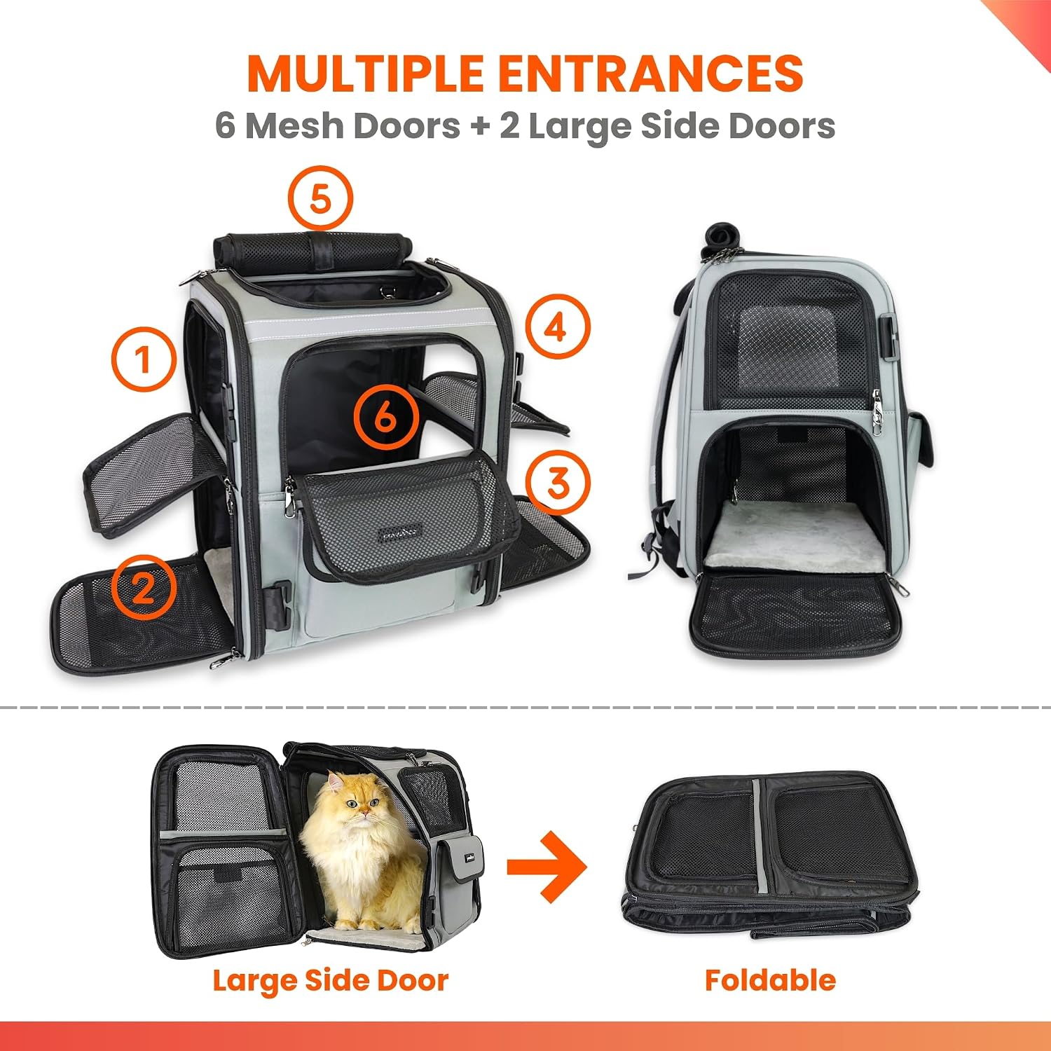 Crash-Tested Multi-Window & Expandable Cat Backpack Carrier - Image 6