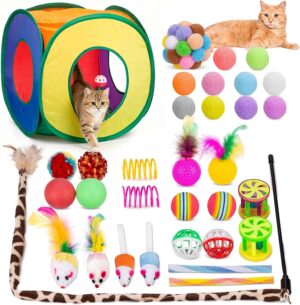 Retro Shaw Cat Toys Pack for Indoor...