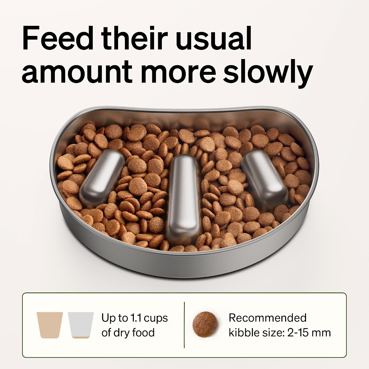 PETLIBRO Slow Feeder Bowl for Small Dogs & Cats, 1.125 Cup— Anti-Gulp Stainless Steel Dog & Cat Bowl, Helps Reduce Risk of Bloat, Dishwasher Safe — Compatible with PETLIBRO Camera Automatic Feeder - Image 8