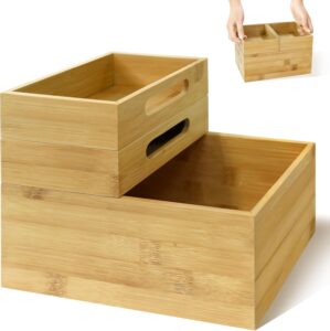HOMESTEAD 3-Piece Stackable Bamboo ...