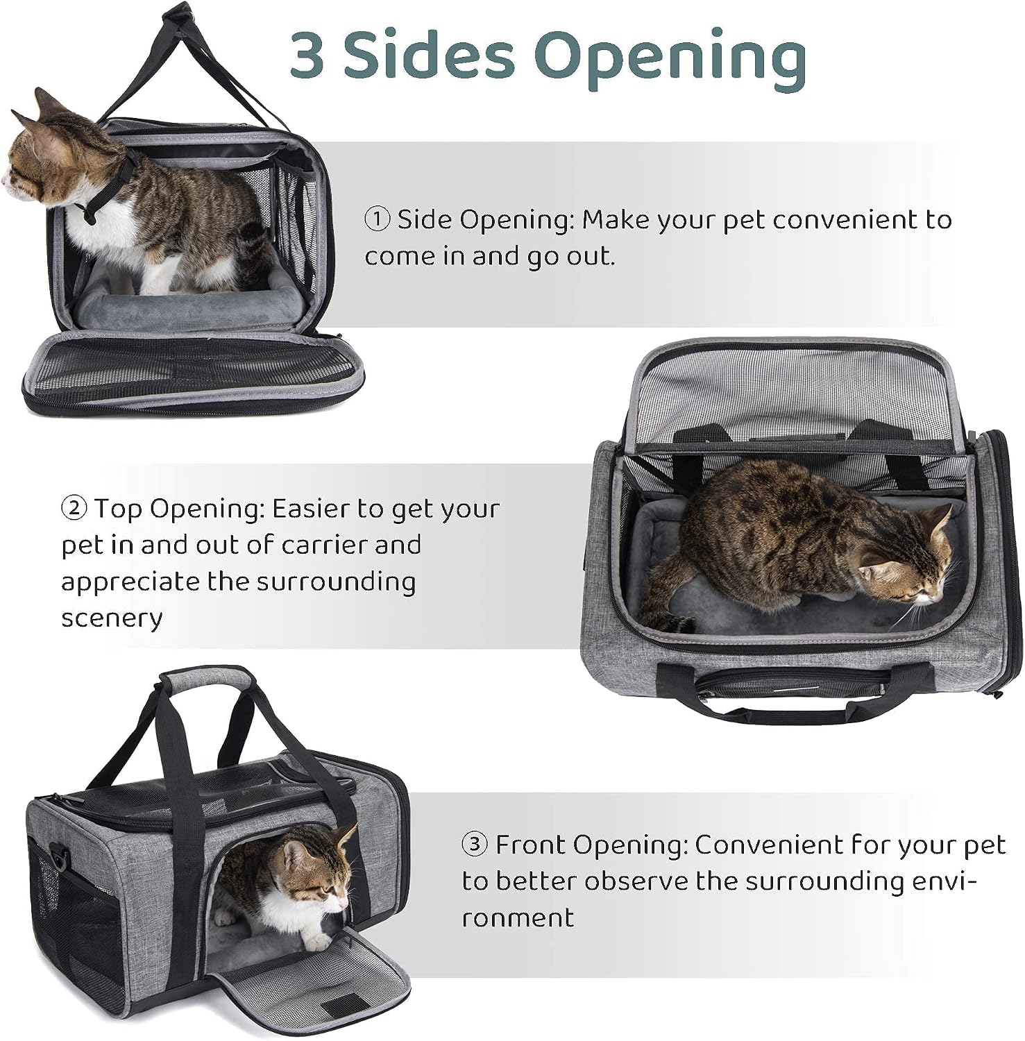 Wakytu TSA & Airline Approved Soft Pet Carrier for Cats/Dogs,17.7x11x8.3 - Image 8