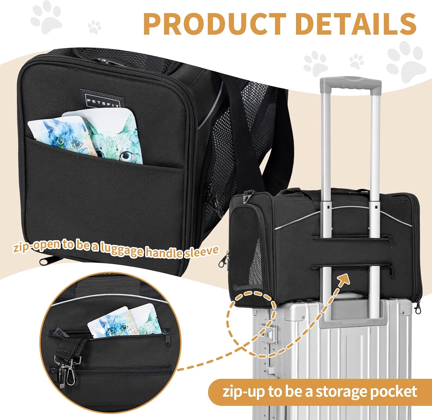 Petsfit Airline Cat Carrier for Small Cats, Two-Way Placement, Up to 9 lb - Image 7