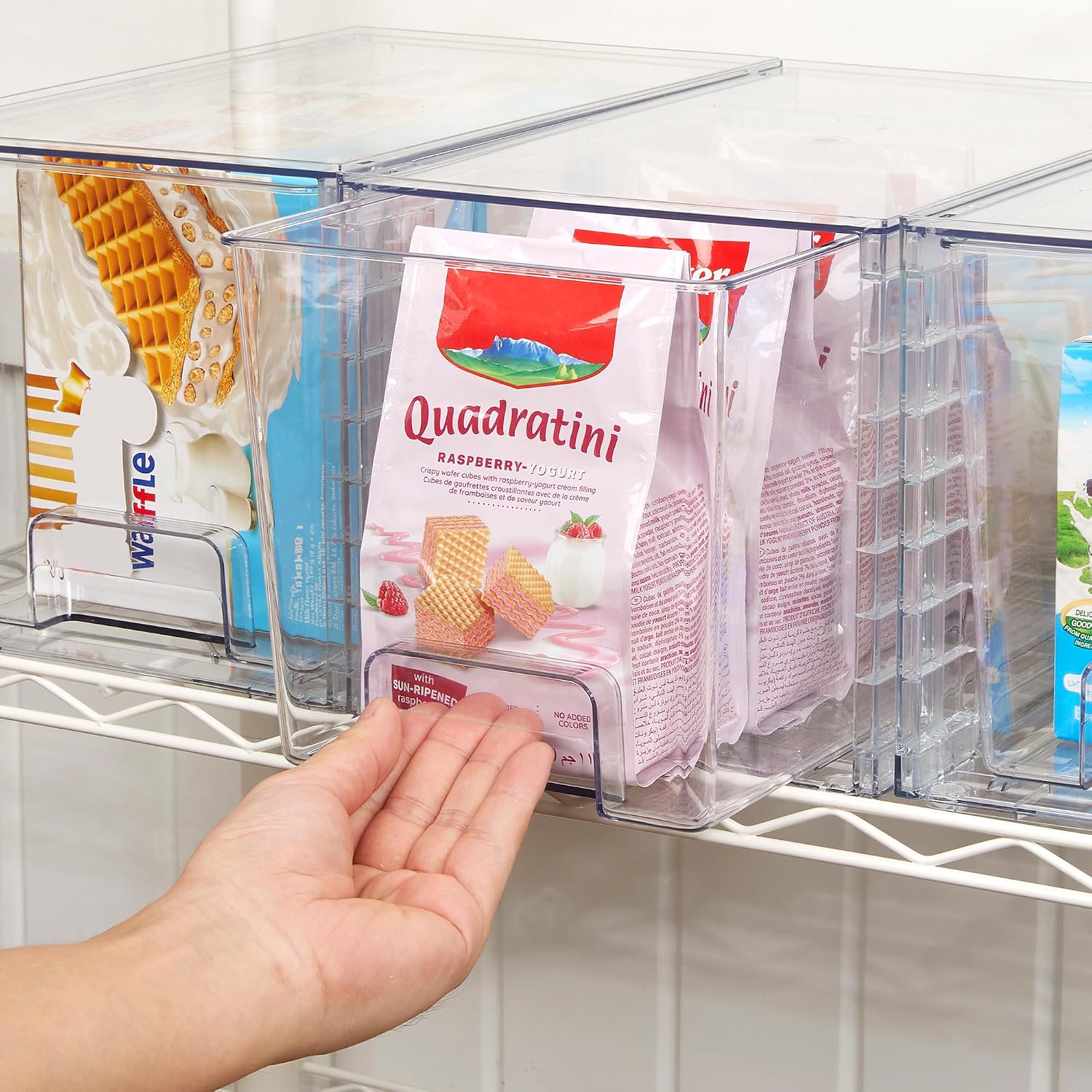 Vtopmart 4 Pack Stackable Clear Pantry Storage Drawers, Large - Image 8
