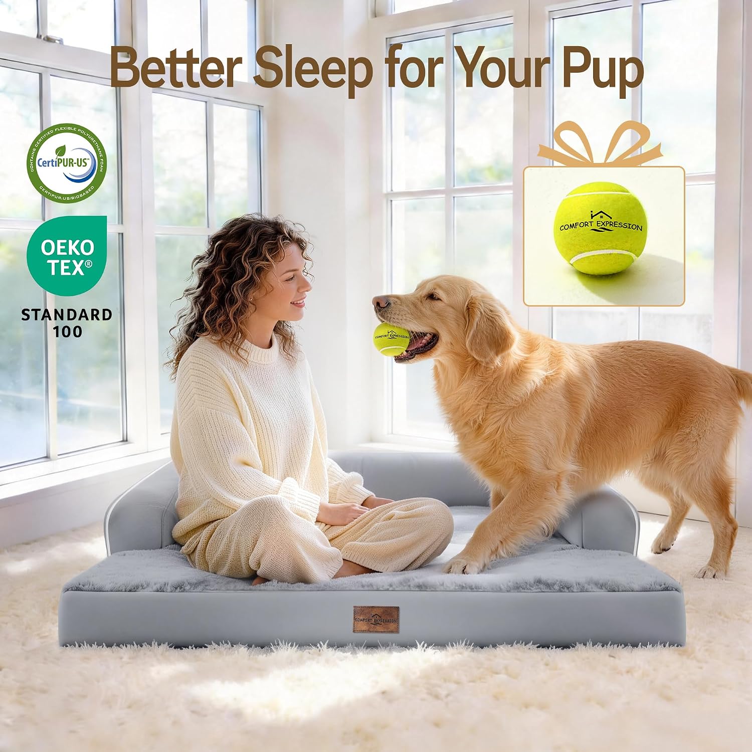 Comfort Expression Orthopedic XL Dog Bed for Large and Extra Large Dogs - Image 6