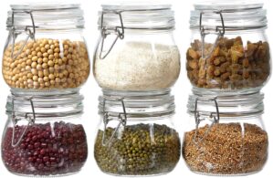 6 Pack 17oz Food Storage Jars with ...