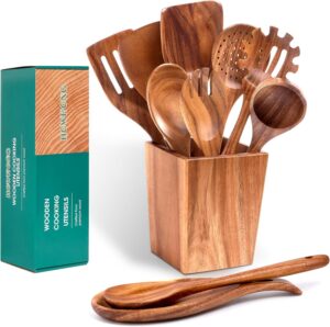 HOWHONG Acacia Wood Cooking Utensil...