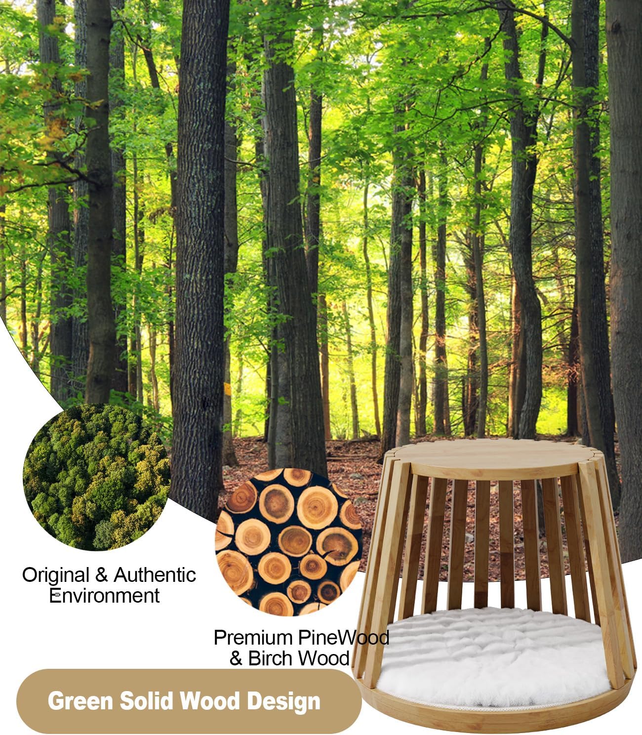 Cat Beds for Indoor Cats, Kitten Bedside Bed, Multifunctional Cat House, Can be Used as a Bedside Table, End Table or Side Table, Modern Wooden Cats Cave Bed for Medium to Large Pets - Image 3
