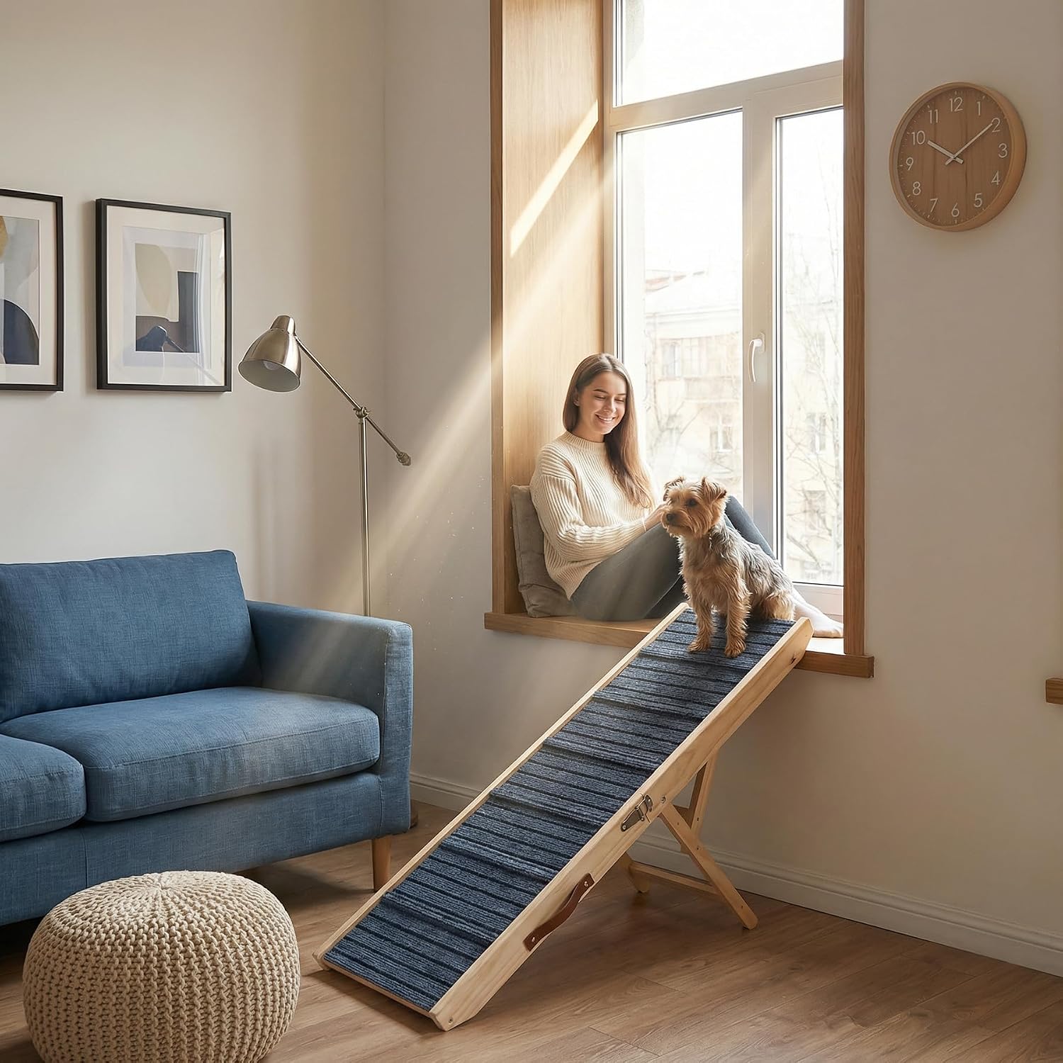 Dog Ramp for Bed, Couch & Car – Foldable Pet Ramp with 6 Adjustable Heights, Anti-Slip Surface & Safety Rails for Small Large Dogs, Senior Pets with Joint Pain – Portable Pet Steps up to 200 lbs - Image 8