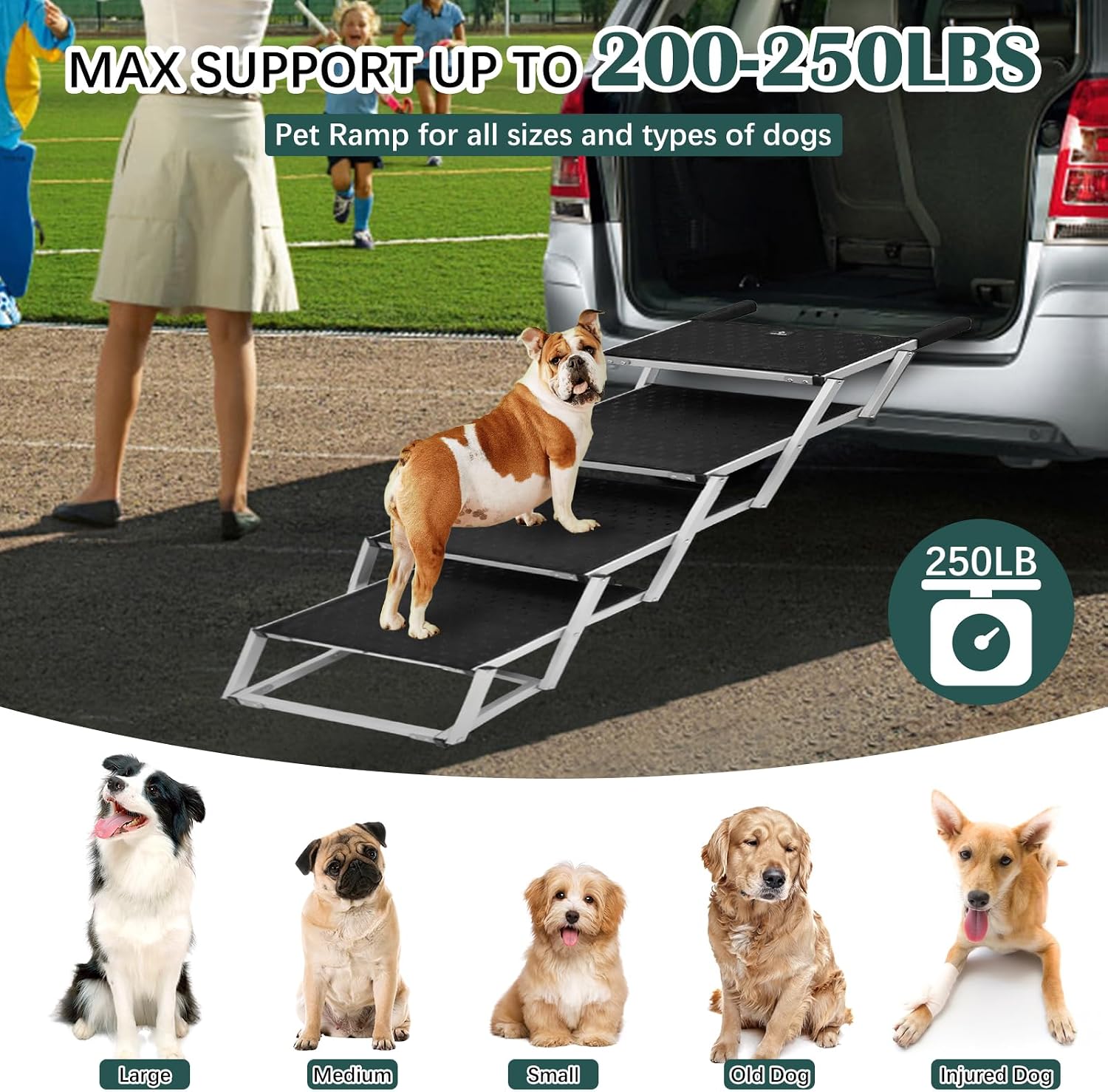 Joyrally 4-Step Dog Stairs for Car, Large Dogs, High-Traction Mat - Image 5