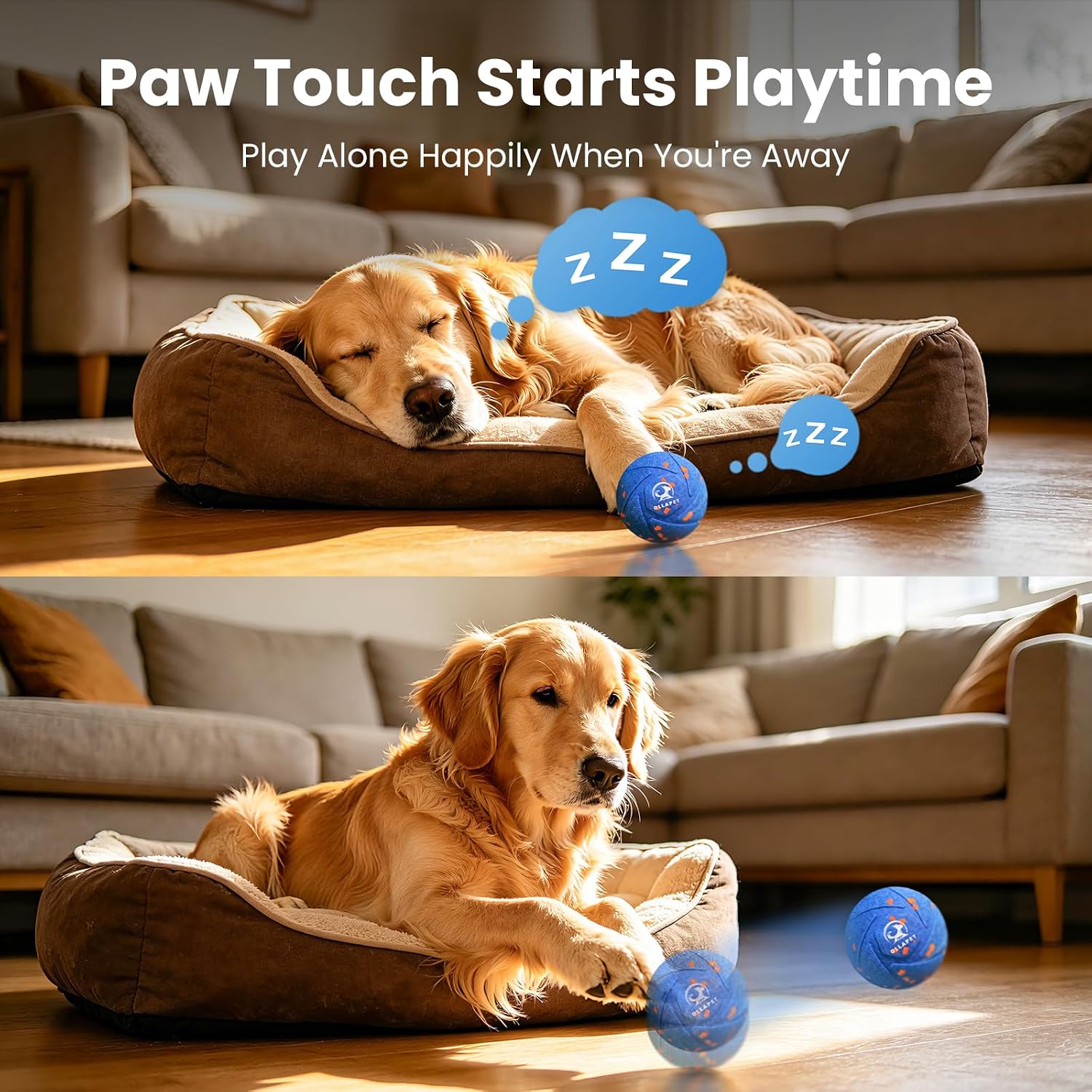 Smart Interactive Dog Toys - Auto Bouncing & Rolling Ball, 3 Interactive Modes, Chew-Resistant E-TPU Material, IPX7 Waterproof, Smart Chase Pet Toy Ball for Medium and Large Dogs - Blue - Image 6