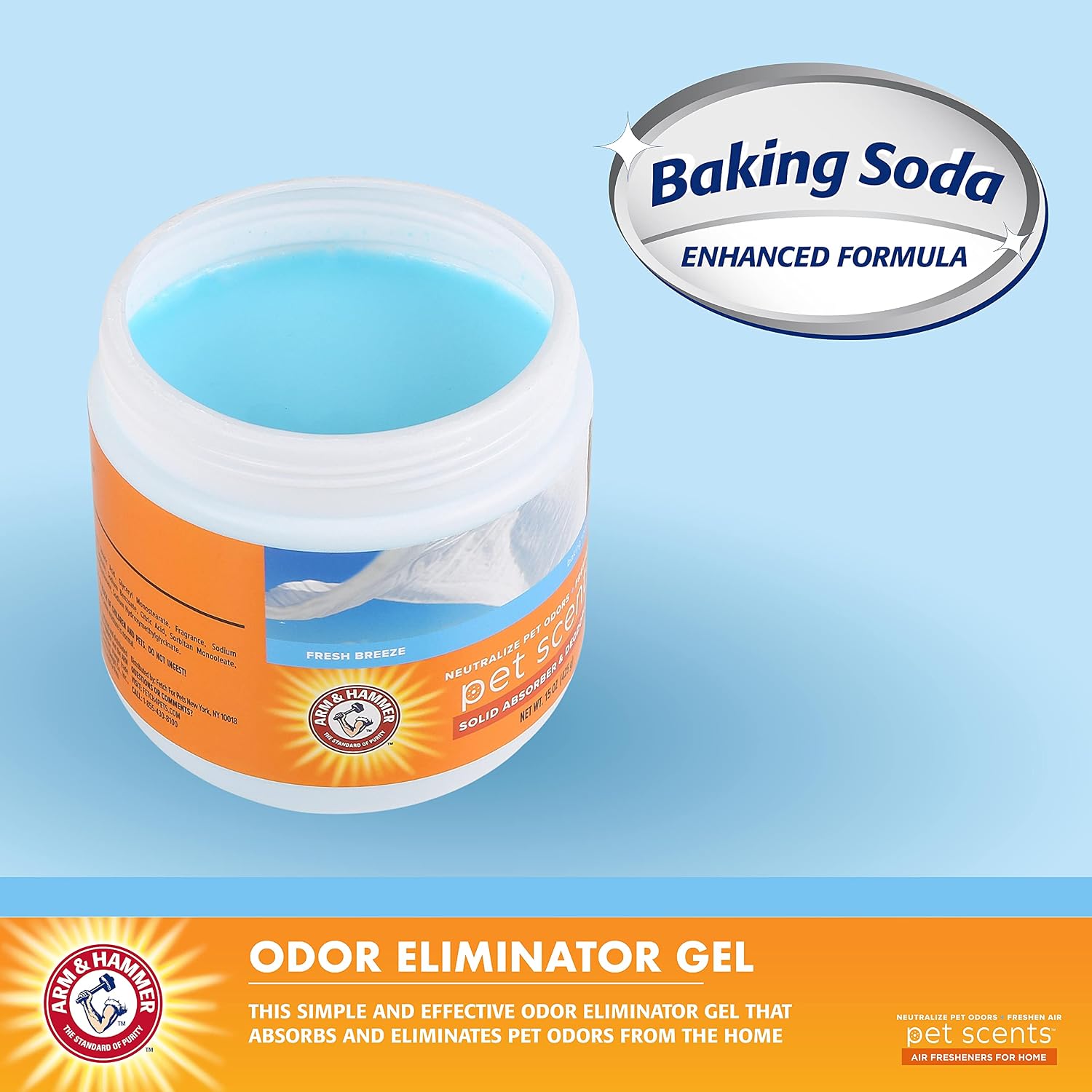 Arm & Hammer Pet Scents Solid Gel Odor Eliminator, Fresh Breeze, 15 Oz - Image 2