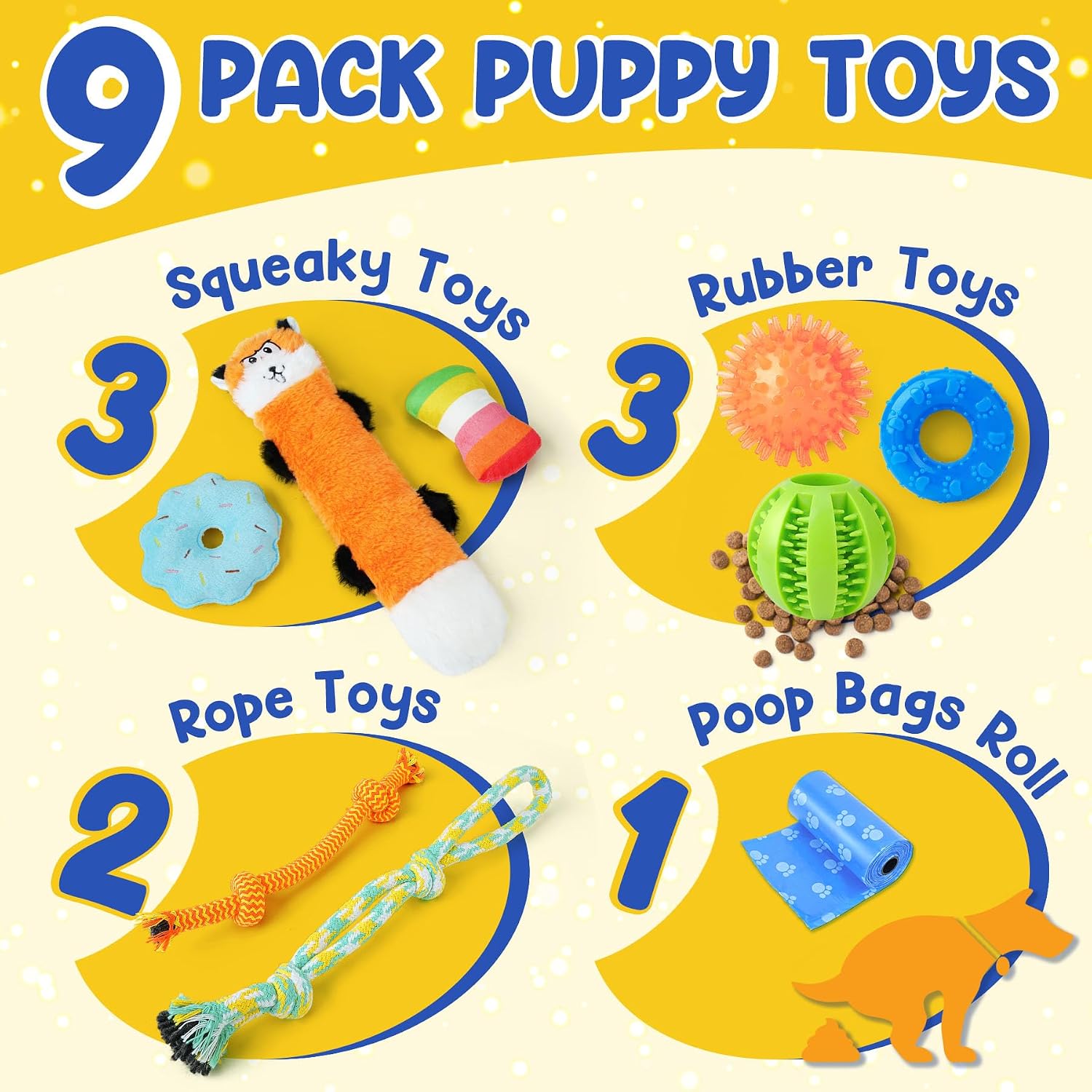 Puppy Toys for Teething, 9 Pack Cute Dog Chew Toys for Small Dogs - Image 2