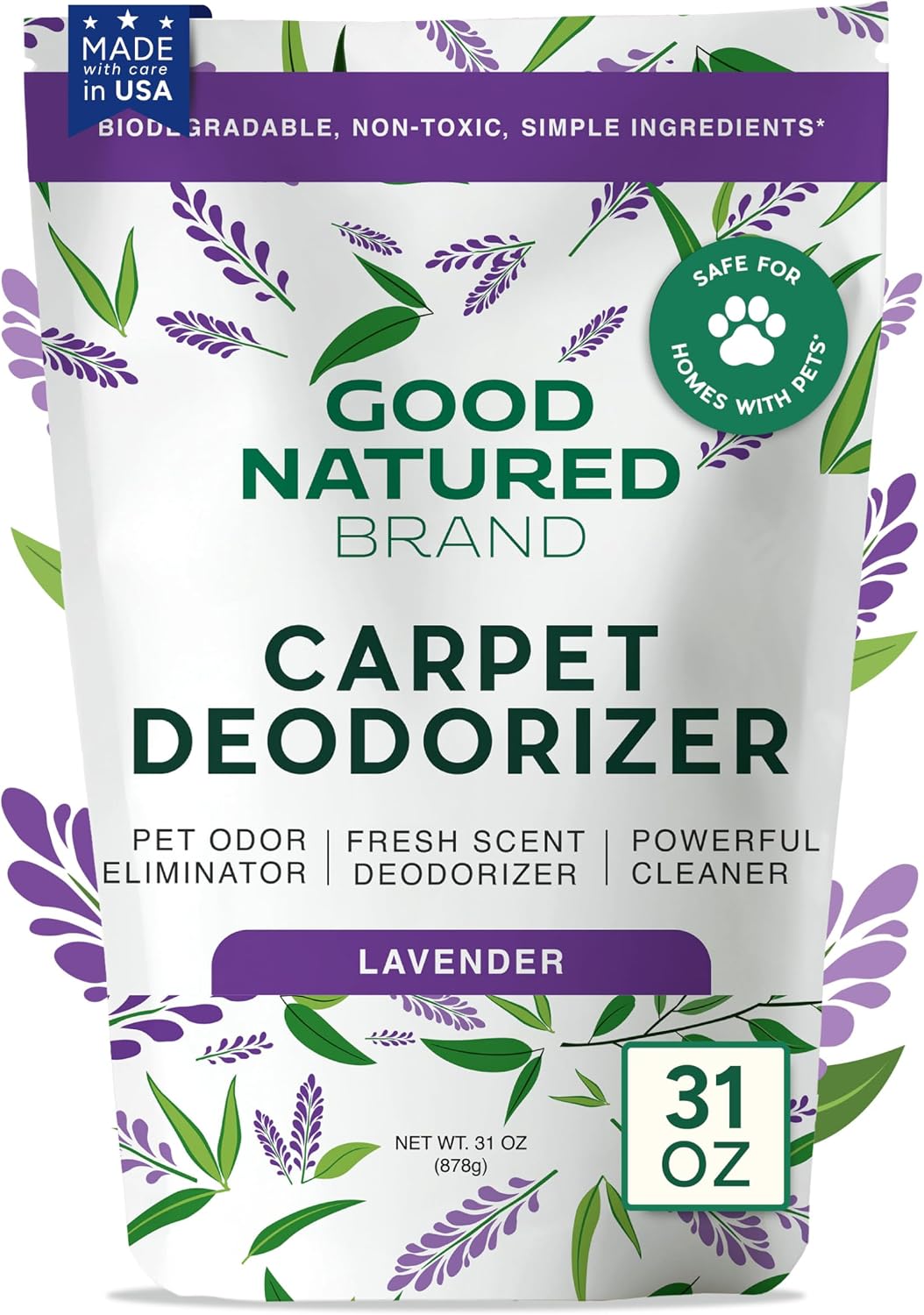 Good Natured Brand Carpet Deodorizer & Pet Odor Eliminator Powder, 31oz
