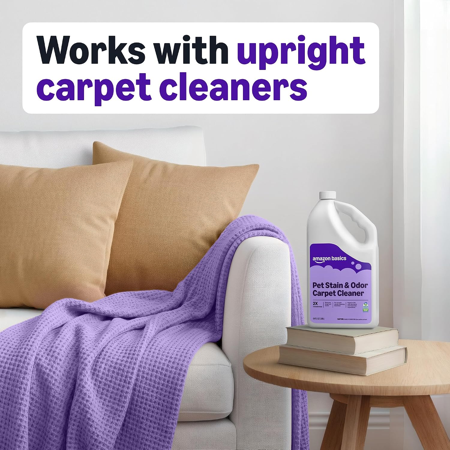 Amazon Basics Pet Stain Remover, Carpet Cleaner, Fresh Scent, 64 fl oz, Packaging May Vary - Image 4