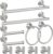10pcs Bathroom Hardware Set, Brushed Nickel Bathroom Hardware Set, Including 16″ Hand Towel Bars, Toilet Paper Holders, Towel Rings, Robe Towel Hooks