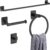 KLJKPA Black Bathroom Accessories Set, 4-Piece Bathroom Hardware Set