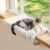 Zakkart Mellow 3-Sided Cat Perch for Windowsill, Dual-Mount (Beige, L)