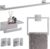 TQKAG 5-Pieces Brushed Nickel Bathroom Hardware Accessories Set 23.6″ SUS304 Stainless Steel Towel Bar Set Wall Mounted Square Toilet Paper Holder with Shelf