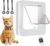 Smart Cat Door for Interior & Exterior, Cat Pet Door with 3 Collar Sensor Keys & 1 Remote Control & 4 Way Locking Cat Flap with RFID Collar Activated Opening