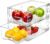 2 Pack Stackable Storage Drawers,Plastic Organizers Bins, Drawers Storage with Handles and Movable Dividers for Organization and Storage in Fridge,Bathroom, Pantry, Kitchen Cabinets, Under Sink