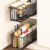 Pull Out Cabinet Organizer 2 Pack, Black Metal Storage Basket for Kitchen Cabinet, Bathroom, Under Sink, Self Adhesive Slide Out Pantry Shelves Drawer Storage, 15.8″ LX 5.9″ WX5.9 H